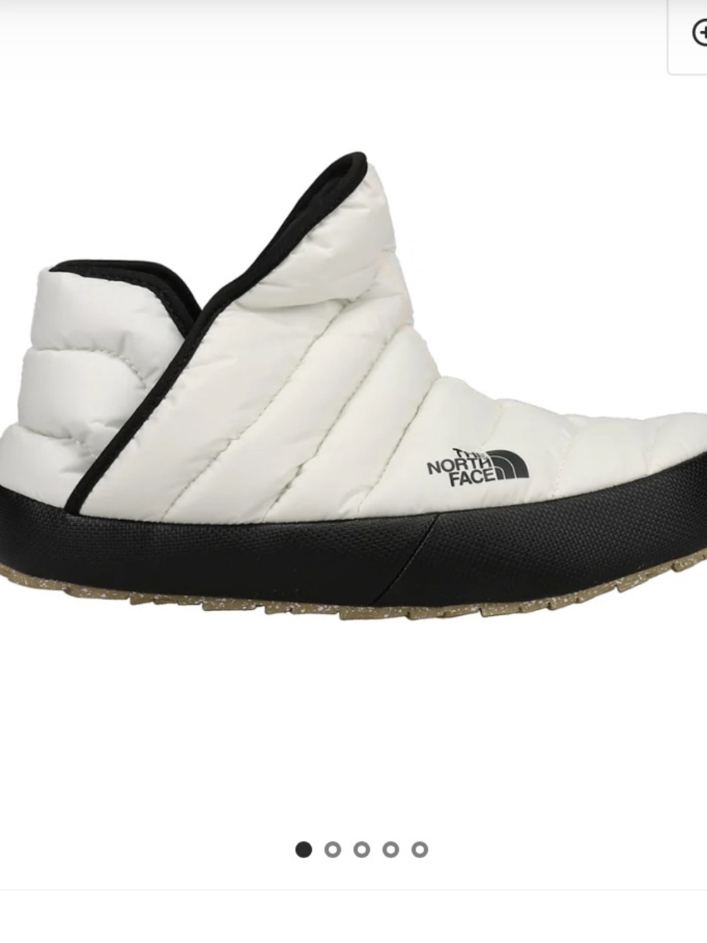 The North Face Quilted Thermoball traction slippers Womens size 9 white
